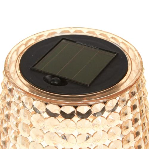 Floristik24 Solar tafellampen LED met timer helder bruin H25cm 3st