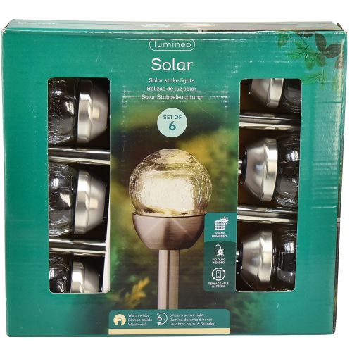 Floristik24 Solar tuinpaal zonneverlichting balkon Ø6cm H36cm 6 st