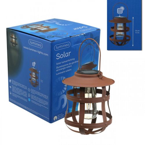 Floristik24 Decoratieve lamp, lamp voor in de tuin, lantaarn op zonne-energie warm wit Ø15cm H18cm