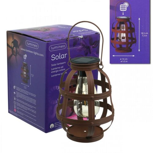Floristik24 Solarlamp, tuinlamp, decoratieve lantaarn warm wit Ø14,5cm H19cm