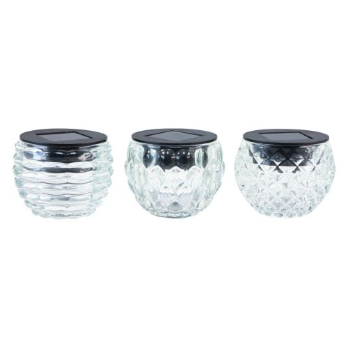 Floristik24 Solarlamp balkon tafellamp solar glas Ø7,5cm H6cm