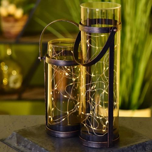 Artikel Solar lamp, lichtslang ter decoratie, tuinlantaarn LED warm wit H25cm
