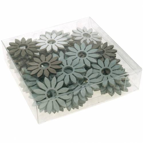 Floristik24 Zomerbloemen houten decoratie bloemen bruin, lichtgrijs, wit verspreide decoratie 72 stuks