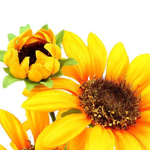 Floristik24 Zonnebloemen kunstbloemen Ø9cm geel L24cm 4st