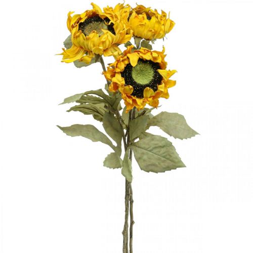 Floristik24 Kunst Zonnebloemen Zonnebloem Deco Drylook L60cm 3st