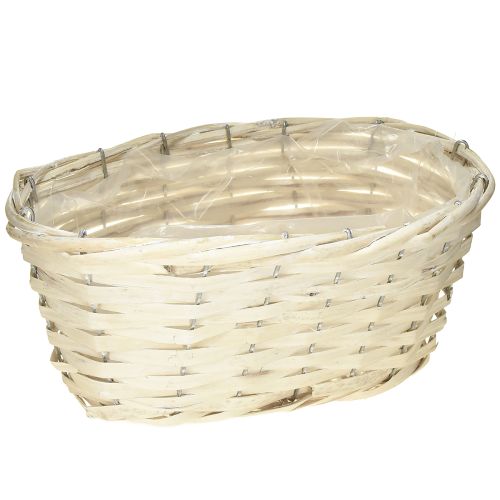 Chipmand rieten mand wit gewassen natuurlijk 29×18×14cm