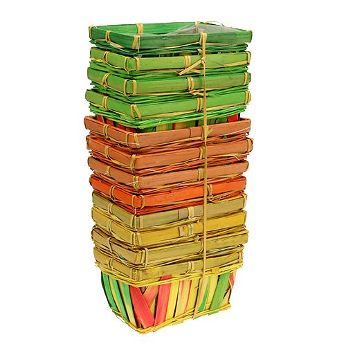 Floristik24 Spanmand vierkant veelkleurig 15cm 12st