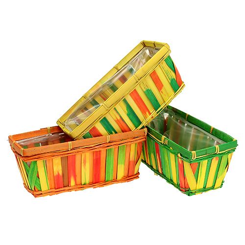 Floristik24 Frietmandje vierkant veelkleurig 25cm 9 st