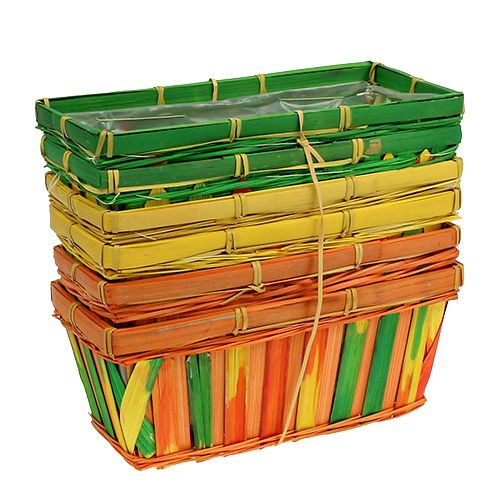 Artikel Frietmandje vierkant veelkleurig 25cm 9 st