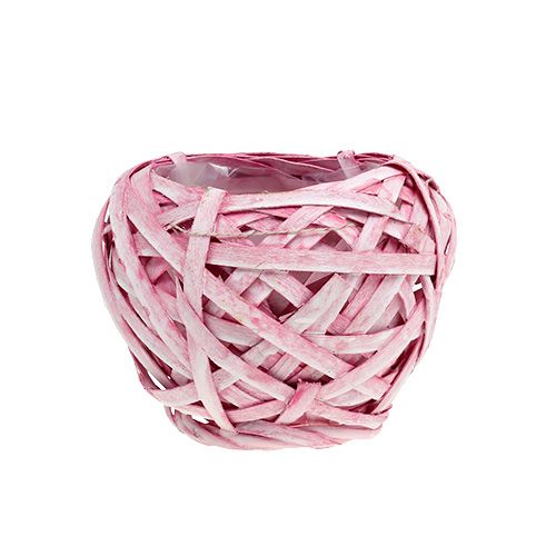 Floristik24 Frituurmand rond Ø15cm H14cm Roze