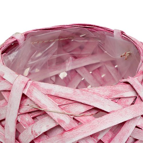 Floristik24 Frituurmand rond Ø15cm H14cm Roze