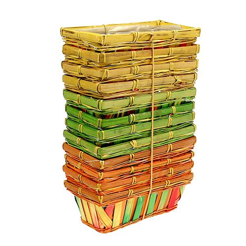 Artikel Frietmandenset vierkant veelkleurig 20cm x 11cm 12 stuks