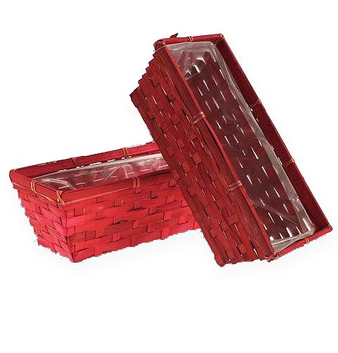 Floristik24 Chipmand set vierkant rood 25x12x9cm 10st