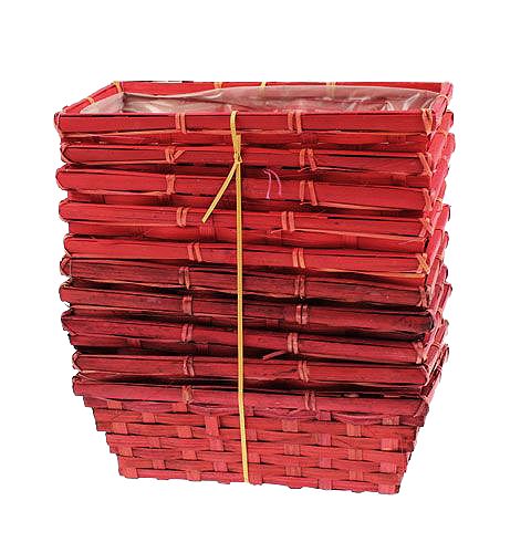 Floristik24 Chipmand set vierkant rood 25x12x9cm 10st
