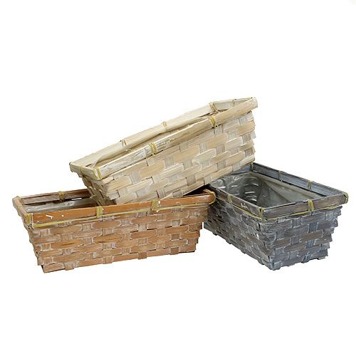 Floristik24 Chipmandset plantenmand wit/grijs/bruin 6 stuks 25/12cm