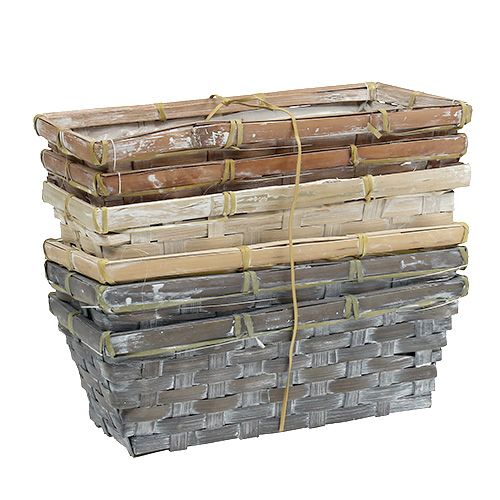Floristik24 Chipmandset plantenmand wit/grijs/bruin 6 stuks 25/12cm