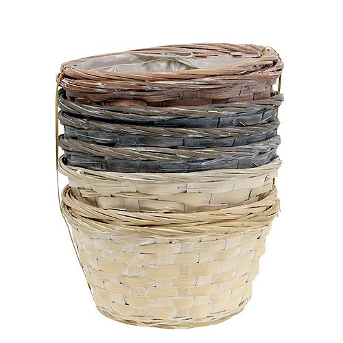 Artikel Frietschaal ronde plantenmand Ø20cm wit/grijs/bruin 8 st