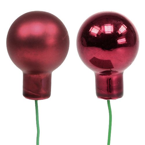 Artikel Mini kerstbal rood, roze glas spiegel bessen Ø20mm 140st