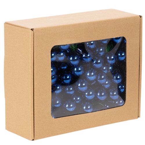 Mini kerstballen aan een draadje, met spiegelende bessen, 20 mm, 140 stuks | Floristik24.nl
