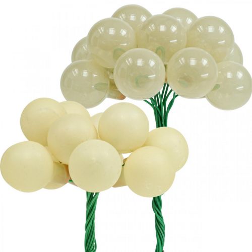 Floristik24 Mini kerstballen crème mix mat/glans Ø20mm 140 st