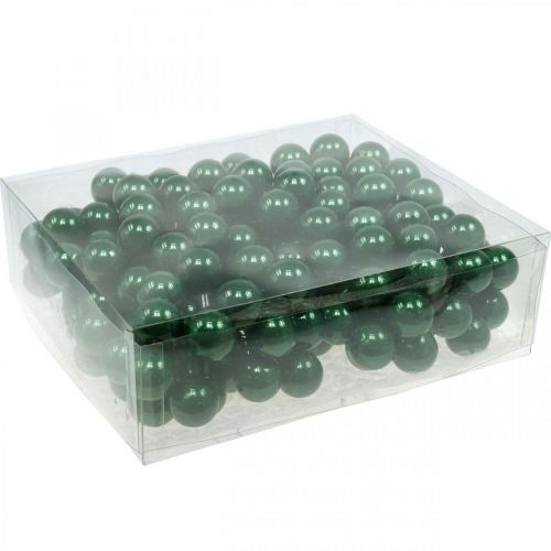 Artikel Mini kerstballen op draad Ø25mm glas groen 140st