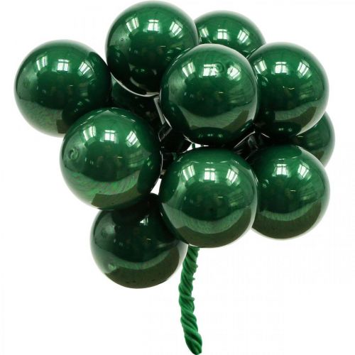 Floristik24 Mini kerstballen op draad Ø25mm glas groen 140st