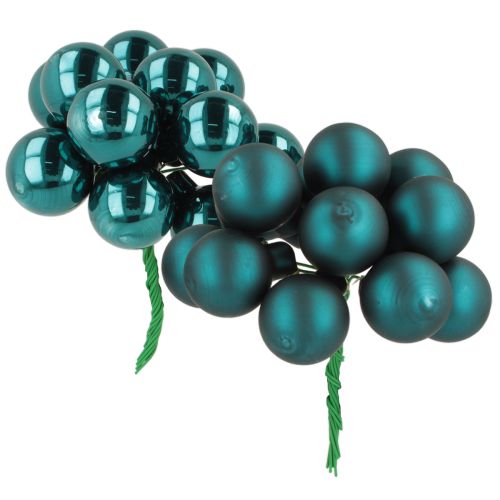 Mini kerstballen in een mix van glanzende en matte afwerking met spiegelende bessen, 20 mm, 140 stuks