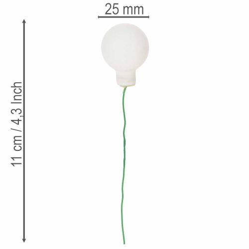 Spiegelende mini glazen bolletjes in bessenvorm aan een draadje, wit, 25 mm, 140 stuks | Floristik24.nl