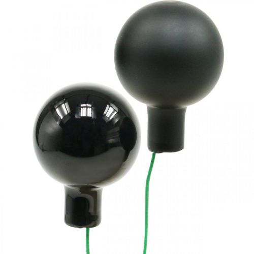 Floristik24 Mini kerstballen op draad zwart glas Ø20mm 140st