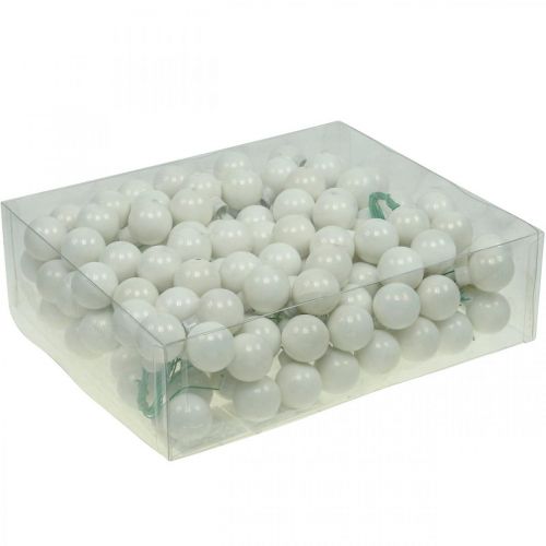 Artikel Mini kerstballen wit glas spiegel bessen Ø25mm 140st