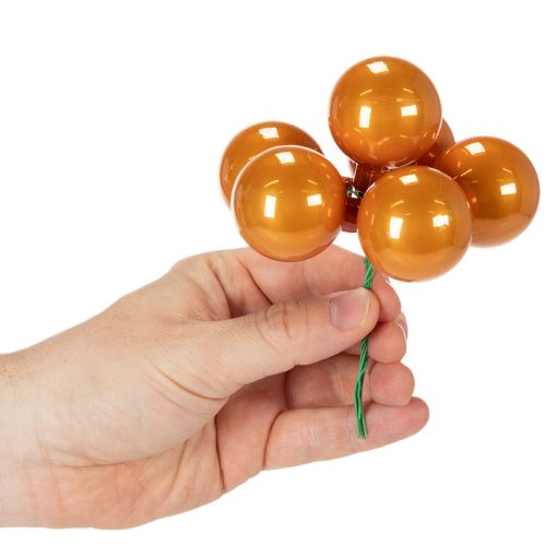 Mini kerstballen aan een draadje, met spiegelende bessen, kleurrijk, 40 mm, 32 stuks | Floristik24.nl