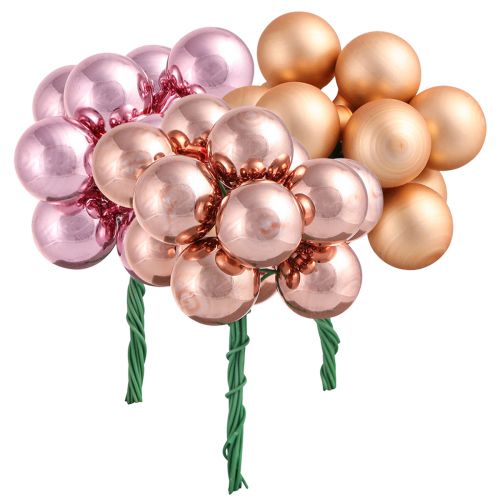 Artikel Spiegel Bessen Abrikoos Roze Glazen Bollen Draad Ø20mm 140 st