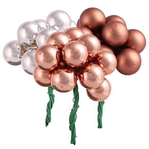 Floristik24 Spiegel bessenglas Kerst zilver abrikoos Ø20mm 140 st