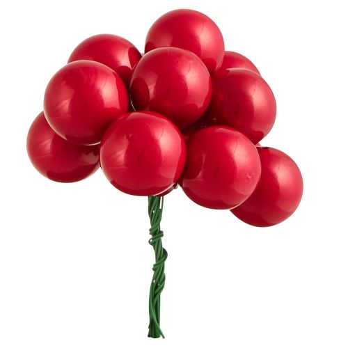 Spiegel bessenglas kerstballen rood Ø25mm 140 st