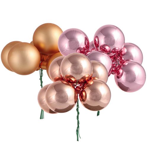 Spiegel bessen glazen bollen draad abrikoos roze Ø40mm 32 st
