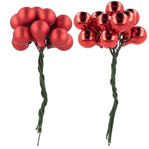 Artikel Mirror Berries Rood Mat, Glanzend Ø1,5cm 140 stuks
