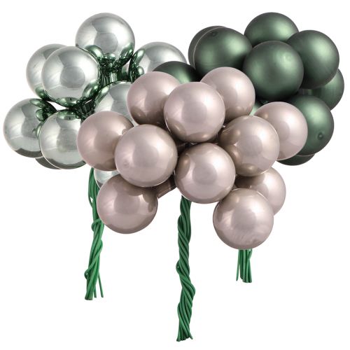 Spiegelbessen Kerstgroen Parelmoer Grijs Ø20mm 140 st