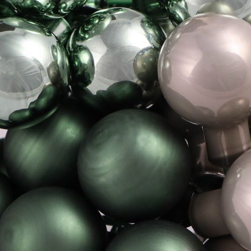 Floristik24 Spiegelbessen Kerstgroen Parelmoer Grijs Ø20mm 140 st