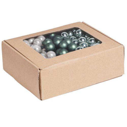 Floristik24 Spiegelbessen Kerstgroen Parelmoer Grijs Ø20mm 140 st