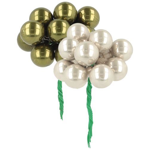 Mirror Berries Kerstballen Groen Zilver Ø20mm 140st
