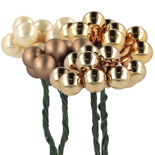 Floristik24 Spiegelbessen Ø1,5cm bruin-goud 140 stuks
