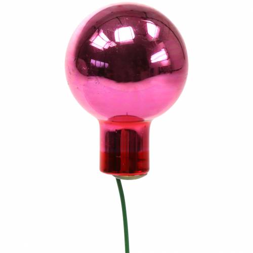Floristik24 Kerstdecoratie spiegel bessen glas roze Ø2cm 144p
