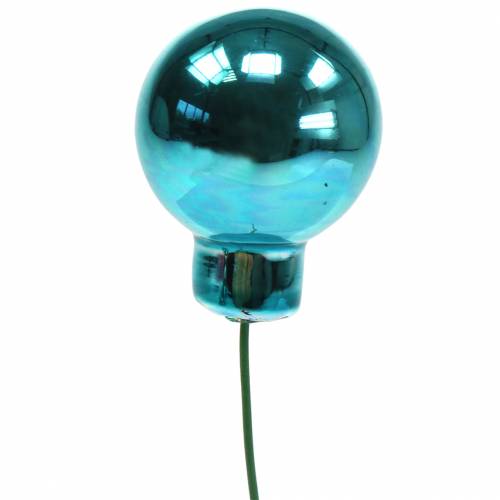 Floristik24 Kerstdecoratie spiegel bessen glas turkoois Ø2cm 144st