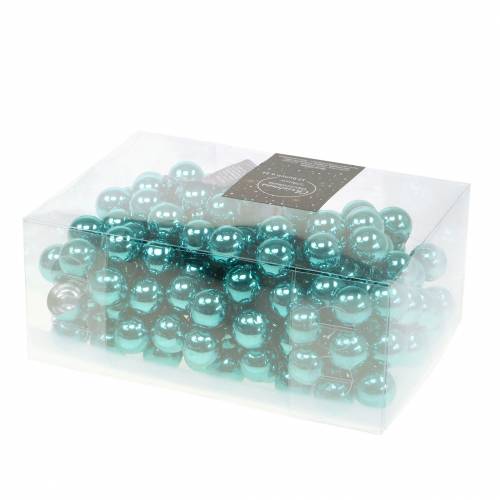 Floristik24 Kerstdecoratie spiegel bessen glas turkoois Ø2cm 144st