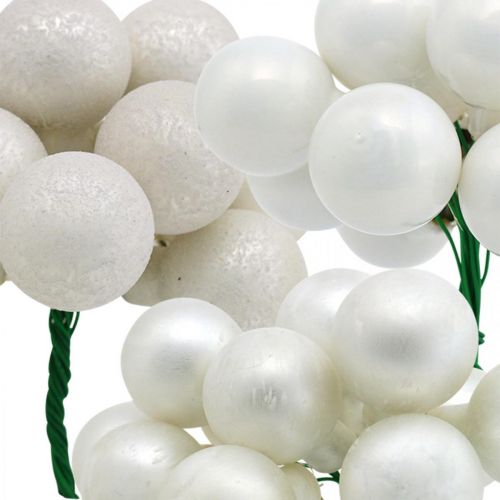 Artikel Mini Kerstbal wit gemarmerd spiegelbessen Ø20mm 140 st
