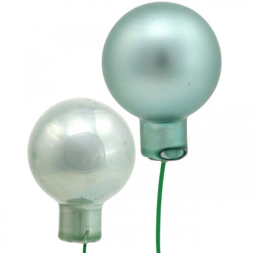 Floristik24 Mini kerstballen mint spiegel bessen glas Ø25mm 140st