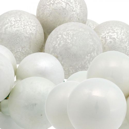 Floristik24 Mini kerstbal wit spiegel bessen glas Ø40mm mix 32st