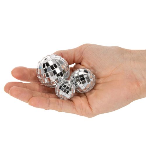 Decoratieve spiegelbollen, feestdecoratie-element, zilverkleurig, 2-4 cm, 50 stuks | Floristik24.nl