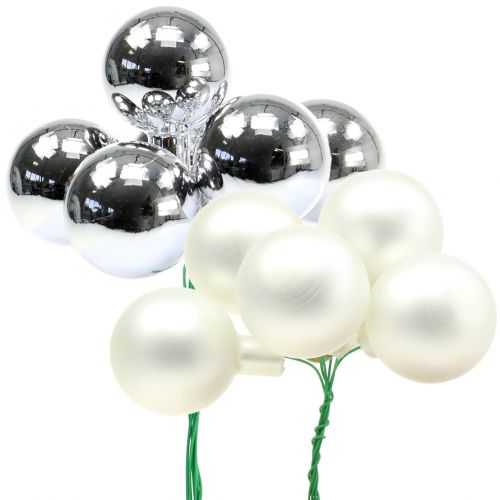 Floristik24 Spiegelbessen zilvermix Ø40mm 32 st