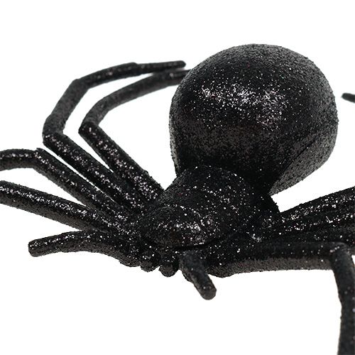 Floristik24 Spin zwart 16cm met mica